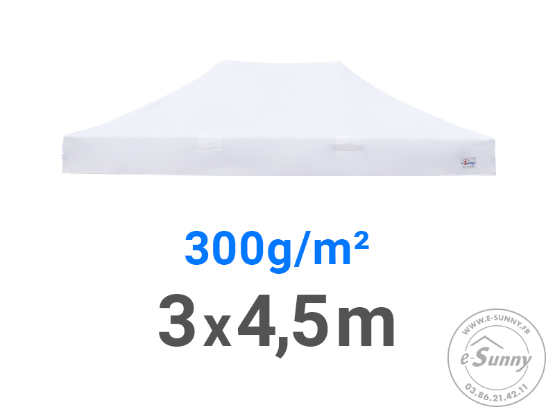 Bâche de toit blanche en polyester pour barnum 3 x 4,5 m