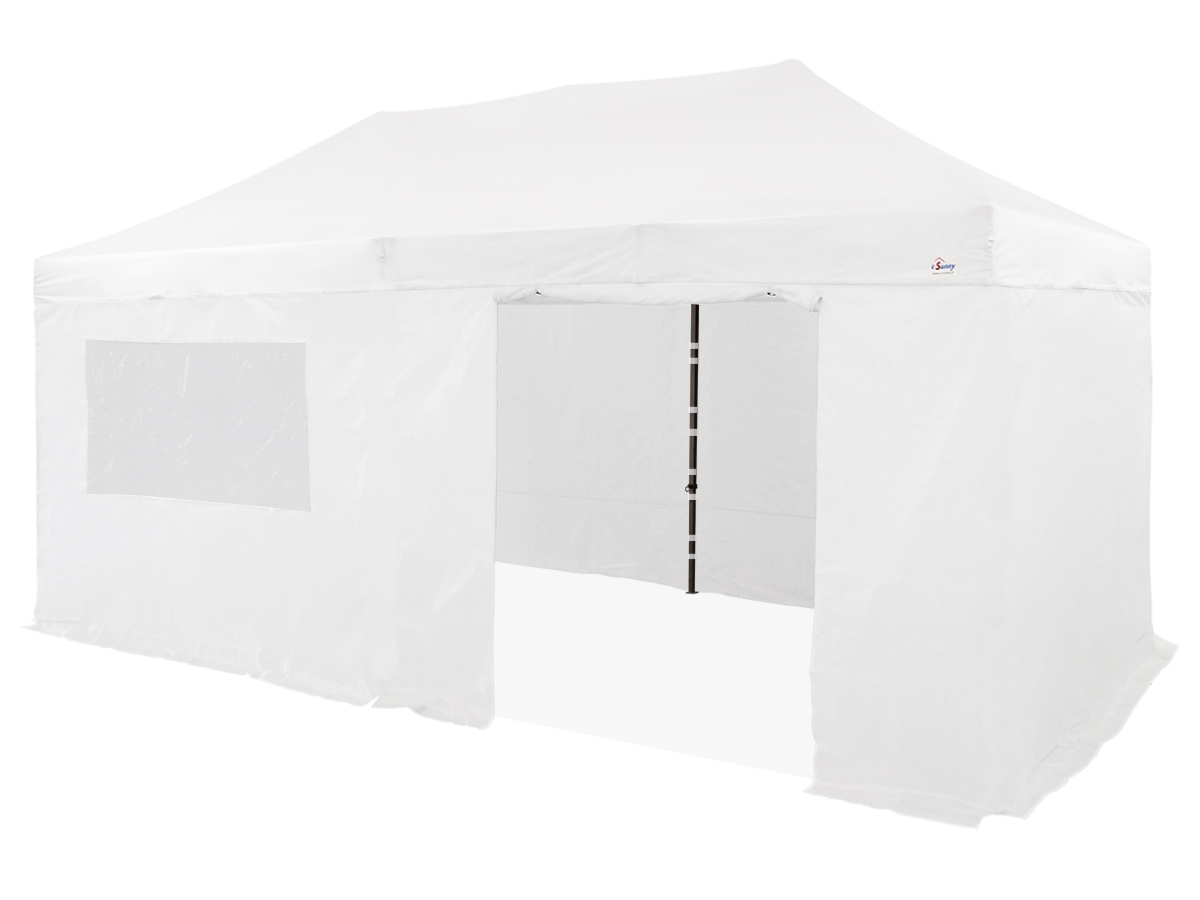 Barnum pliant 3x6M Blanc avec entourage, Barnum Pliant Acier